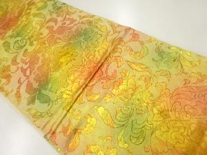 アンティーク　花唐草模様織出し袋帯（材料）